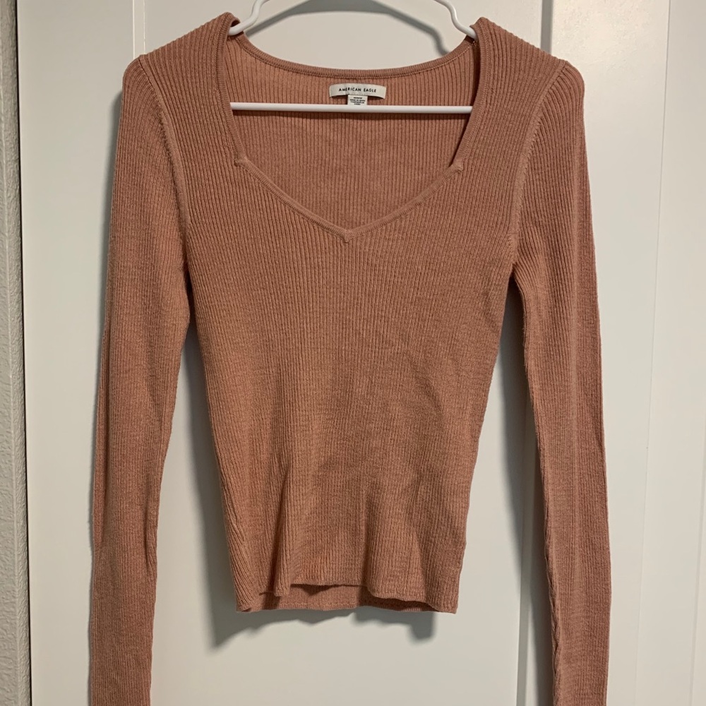 American Eagle cropped ribbed sweater